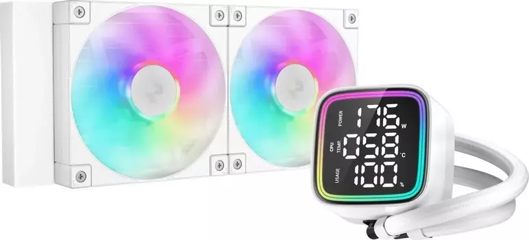 Система охлаждения жидкостная Deepcool LQ240 WH LGA20XX/1700/1200/115X/AM5/AM4 (2*120mm ARGB fan, TDP 250W, 500-2150rpm, 55CFM, 32dBA, 4-pin PWM) белы