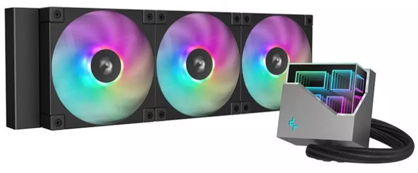 Система охлаждения жидкостная Deepcool LT360 ARGB BK LGA1151/1200/1700/AM5/AM4 (Cu, 600-2400RPM, 72,04CFM, 38,7dBa, 4-pin PWM) ret