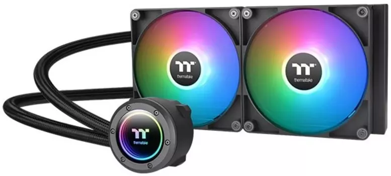 Система охлаждения жидкостная Thermaltake TH280 V2 ARGB CL-W375-PL14SW-A LGA1151/1200/1700/AM4/AM5 (2*140mm fan, черный, Al+Cu, 500-1800rpm, 84.32CFM,