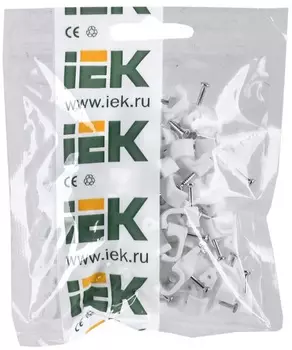 Скоба IEK USK21-08-100 8мм плоская пластиковая (100шт)