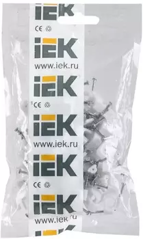 Скоба IEK USK21-10-100 10мм плоская пластиковая (100шт)