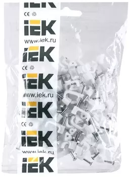 Скоба IEK USK21-12-100 12мм плоская пластиковая (100шт)