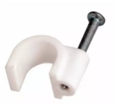 Скоба Rexant 07-4010 круглая 10мм, белый (50 шт/уп)