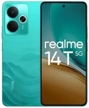 Смартфон Realme 14T 5G 12/256GB RMX5078 (12+256) GREEN моноблок 3G 4G 2Sim 6.67" 1080x2400 Android 15 50Mpix 802.11 a/b/g/n/ac NFC GPS GSM900/1800 GSM