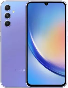 Смартфон Samsung Galaxy A34 5G 6/128GB SM-A346ELVACAU лаванда 2Sim 6.6" 1080x2340 Android 13 48Mpix 3G 4G 802.11 a/b/g/n/ac NFC GPS GSM900/1800 GSM190