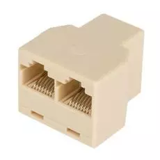 Соединитель Atcom AT2450 сгонка двойник RJ45 для соединения патч-кордов (мама/мама, "бочка", белая, кабель внутри)