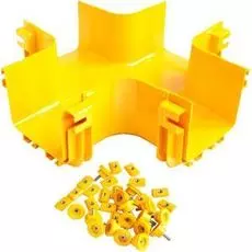 Соединитель Lanmaster LAN-OT120-XT/NC Х-образный, оптического лотка 120 мм, монтаж без соединителей, желтый