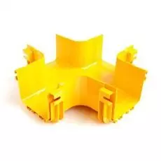 Соединитель Lanmaster LAN-OT240-XT/NC Х-образный, оптического лотка 240мм, монтаж без соединителей, желтый