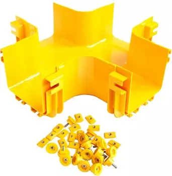 Соединитель Lanmaster LAN-OT360-XT/NC Х-соединитель оптического лотка 360 мм, монтаж без соединителей, желтый