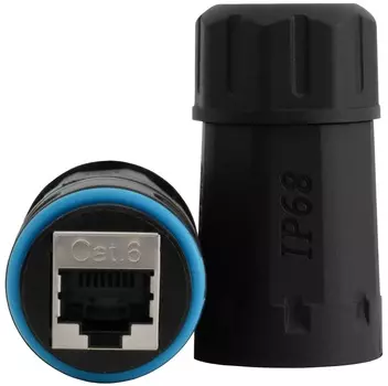 Соединитель SNR SNR-RJ-45-с6-IP68 герметичный для RJ-45 8P8С проходного типа, cat.6, IP-68