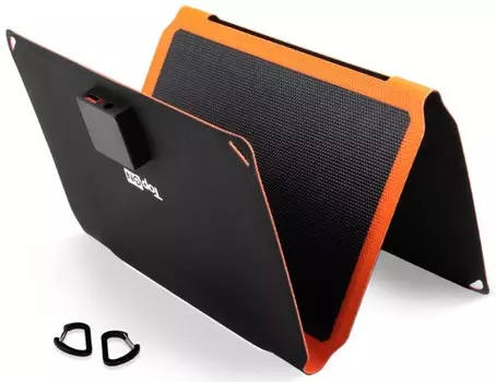 Солнечная панель TopOn TOP-SOLAR-20 20W DC 19.8V, USB QC, складная на 3 секции, в комплекте 2 карабина