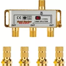 Сплиттер Rexant 05-6102-1 ТВ х 3 + 4шт. F "BOX" 5-1000 МГц "GOLD"