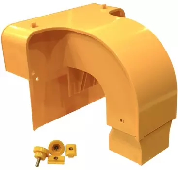 Спуск для кабеля Lanmaster LAN-OT120-OM под трубу 56 мм, с крышкой, желтый