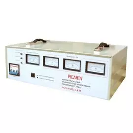 Стабилизатор Ресанта 63/4/2 АСН-4500/3 4500 Вт; вх/вых напряжение 140-260 В/216-224 В; скор стабилизации 10 В/с; точн стабилизации 2%