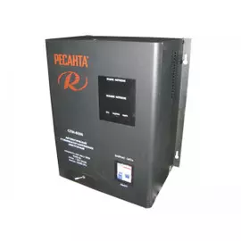 Стабилизатор Ресанта 63/6/27 СПН-8300 5500/8300 Вт; вх/вых напр 90-260 В/220 В; КПД: 97%; погрешность: 8%; класс защиты: IP 20