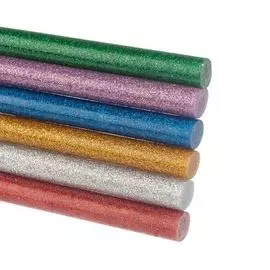 Стержень клеевой Rexant 09-1235 11 мм, 100 мм, цветные с блестками, 12 шт., блистер