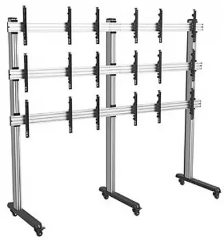 Стойка мобильная Wize VWM3X3-55 для видеостены 3х3 из дисплеев 45"-50", нагрузка до 50 кг на один дисплей, max VESA 600x400, кабельный канал (3 места)