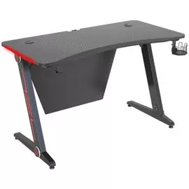 Стол компьютерный Cactus CS-GTZ-BK-CARBON-RED столешница МДФ, цвет карбон, каркас черный