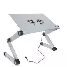 Столик для ноутбуков Crown CMLS-116G CM000002062 до 17”, размеры панели (ДхШ) 42х27.5см, регулируемая высота до 48см, два кулера, питание от USB