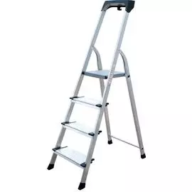 Стремянка алюминиевая НОВАЯ ВЫСОТА NV2118 2118104 односторонняя, полупроф., 4ступ.