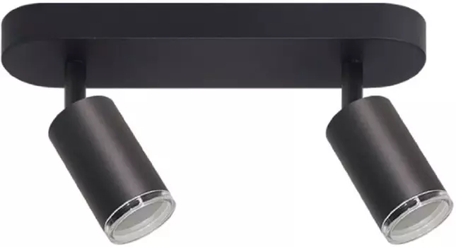 Светильник настенно-потолочный WOLTA WSL-GU10/2W14B под лампу GU10 2х50 поворотный IP44 черный Aqua