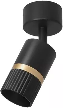 Светильник настенно-потолочный WOLTA WSL-GU10/19BG-1 под лампу GU10 1х50 поворотный черный/золотой Duo