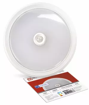 Светильник светодиодный IN HOME 4690612020686 СПБ-2Д-КРУГ 10Вт 230В 4000К 800лм 155мм с датчиком, белый