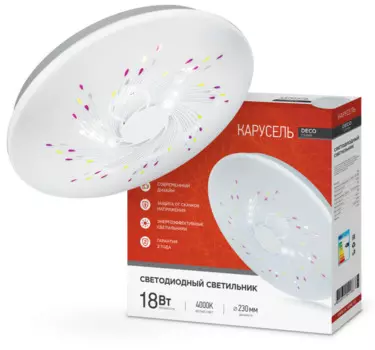 Светильник светодиодный IN HOME 4690612021867 DECO 18Вт 230В 4000К 1170лм 230мм КАРУСЕЛЬ