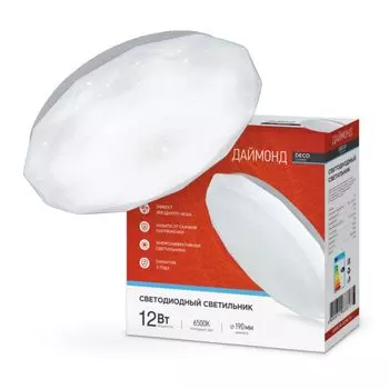 Светильник светодиодный IN HOME 4690612033617 DECO ДАЙМОНД 12Вт 230В 6500К 780лм 190мм