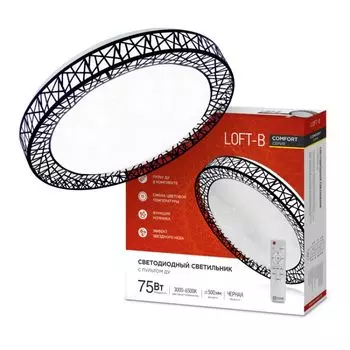Светильник светодиодный IN HOME 4690612035116 COMFORT Loft-B 75Вт 230В 3000-6500К 6000лм 500х100мм с пультом ДУ