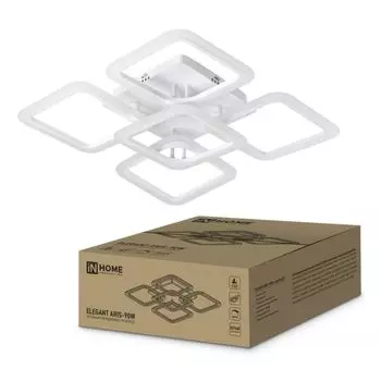 Светильник светодиодный IN HOME 4690612035406 ELEGANT ARIS-90W 90Вт 230В 3000-4000-6500К 7000лм 590х590х130мм с пультом ДУ