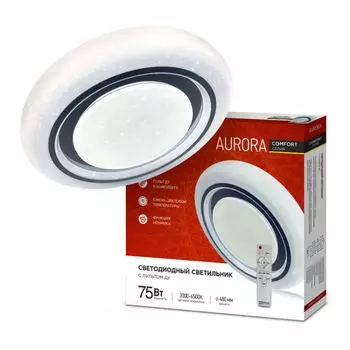 Светильник светодиодный IN HOME 4690612035741 COMFORT AURORA 75Вт 230В 3000-6500К 6000лм 500х70мм с пультом ДУ