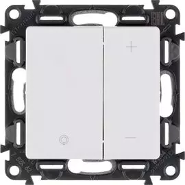 Светорегулятор Legrand 752462 Valena LIFE - кнопочный универсальный 400Вт без нейтрали, с лицевой панелью, белый