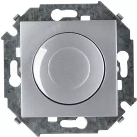 Светорегулятор Simon 1591311-033 Simon 15 Алюминий поворотно-нажимной, 500Вт, 230В, винт.заж.