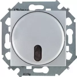 Светорегулятор Simon 1591713-033 с управлением от ИК-пульта, проходной, 500Вт, 230В, винт. зажим, алюминий