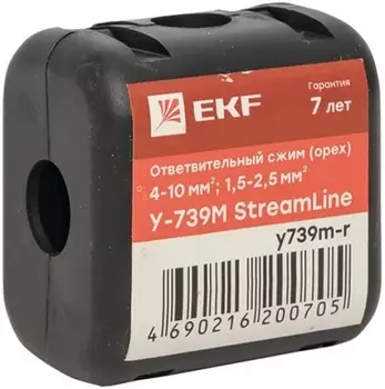 Сжим EKF y739m-r ответвительный (орех) У739М (4-10 мм2; 1,5-2,5 мм2) розн. стикер StreamLine
