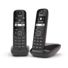 Телефон DECT Gigaset AS690 DUO L36852-H2816-S301 RUS черный (труб. в компл.2шт) АОН