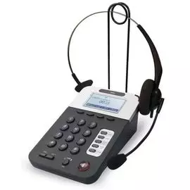 Телефон VoiceIP QTECH QVP-80 для контакт центра, 2 SIP линии, графический LCD экран 128*64 с подсветкой, 2 порта Ethernet RJ-45 LAN/PC (c блоком питан