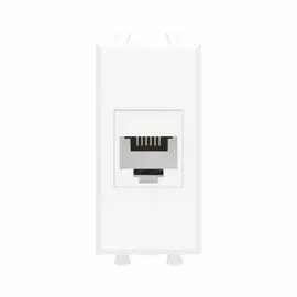 Телефонная розетка DKC 4400611 RJ-12 без шторки модульная, "Белое облако", 1 модуль, "Avanti"