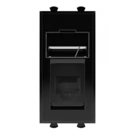 Телефонная розетка DKC 4402311 RJ-12 модульная, "Черный квадрат", 1 модуль, "Avanti"