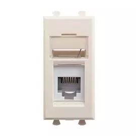 Телефонная розетка DKC 4405311 RJ-12 модульная, "Ванильная дымка", 1 модуль, "Avanti"