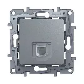 Телефонная розетка Legrand 672440 Etika - RJ11, алюминий