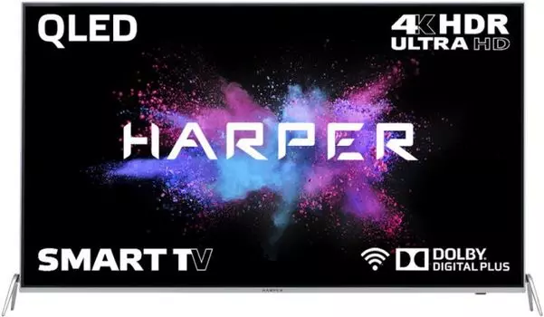 Телевизор Harper 55Q850TS черный/4K/60Hz/DVB-T/DVB-T2/DVB-C/2*USB 2.0/3*HDMI/WiFi/Smart TV