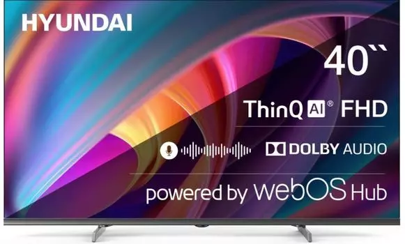 Телевизор Hyundai H-LED40BS5100 LED 40" WebOS Frameless Metal черный/серый FULL HD 60Hz DVB-T DVB-T2 DVB-C DVB-S DVB-S2 USB WiFi Smart TV