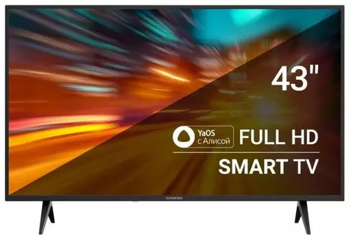 Телевизор SUNWIND SUN-LED43XS301 43" Яндекс.ТВ черный FULL HD 60Hz DVB-T DVB-T2 DVB-C DVB-S DVB-S2 USB WiFi Smart TV