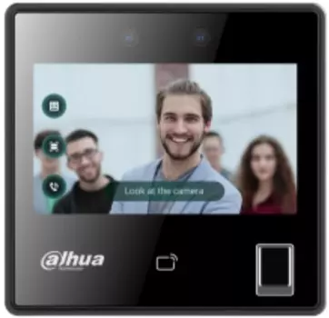 Терминал Dahua DHI-ASI3214A-W AI доступа с распознаванием лиц и отпечатков пальцев с Wi-Fi 4,3-дюймовый сенсорный ЖК-экран