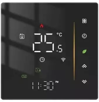 Терморегулятор Moes ZHT-006-GB-BK умный для теплого пола Zigbee Electric Heating Thermostat Black (черный)