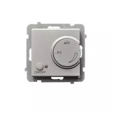 Терморегулятор Ospel RTP-1R/m/38 с датчиком температуры пола, 230V, клеммы винтовые, серебро матовое