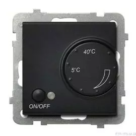 Терморегулятор Ospel RTP-1RN/m/33 с датчиком температуры воздуха, черный металлик