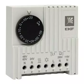 Термостат EKF thermo-no-nc-din NO/NC (охлаждение/обогрев) на DIN-рейку 5-10A 230В IP20 PROxima